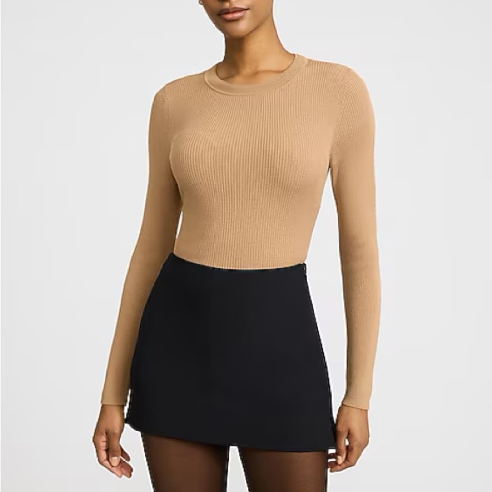 Express Editor Studio Stretch High Waisted Twill Black Skorts Dressy Preppy